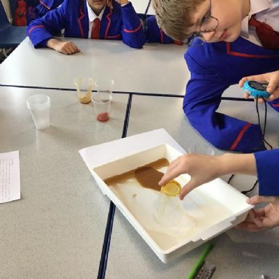 Testing the viscosity of different liquids